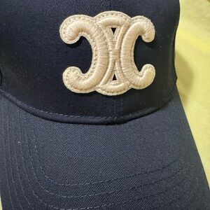 Celine Dark Blue Cap with White Logo